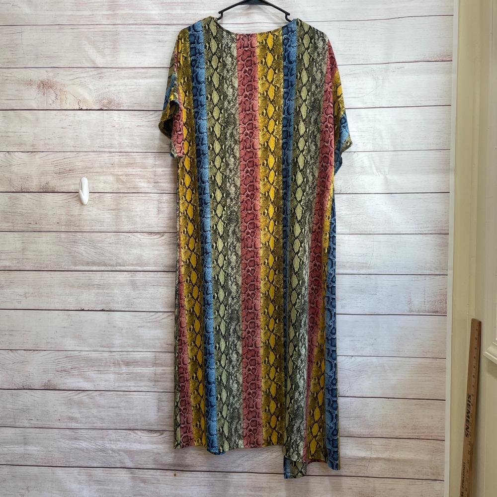 LUPEE COLORFUL SNAKESKIN‎ PRINT KIMONO/DUSTER - Picture 5 of 8